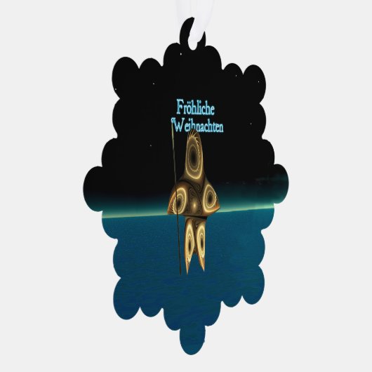 Fröhliche Weihnachten - Fractal Inuit Hunter Ornament Kaart (Rechts)