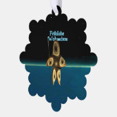 Fröhliche Weihnachten - Fractal Inuit Hunter Ornament Kaart (Links)