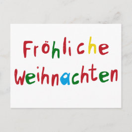 Fröhliche Weihnachten - Grußkarte bunt Briefkaart