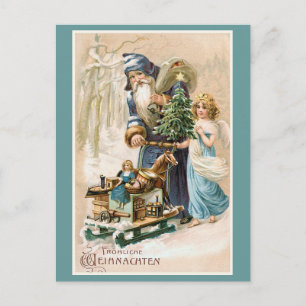 Frohliche Weihnachten het Vintage Duits Feestdagenkaart