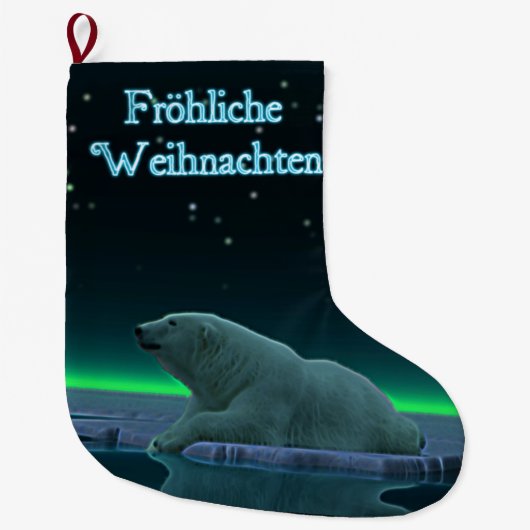 Frohliche Weihnachten - Ice Edge Polar Beer Grote Kerstsok (Voorkant)