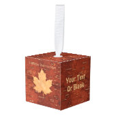 Fröhliche Weihnachten - Maple Leaf Kubus Ornament (Voorkant hoekig)