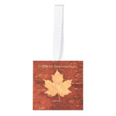 Fröhliche Weihnachten - Maple Leaf Kubus Ornament (Voorkant)