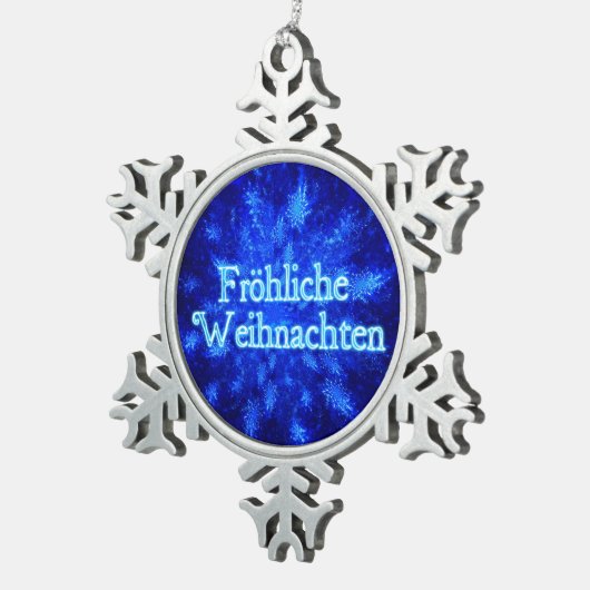 Frohliche Weihnachten - Snowburst Tin Sneeuwvlok Ornament (Rechts)