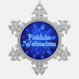 Frohliche Weihnachten - Snowburst Tin Sneeuwvlok Ornament