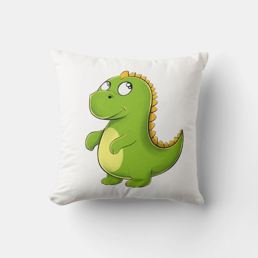Fröhlicher Grüner Dino Kussen (Voorkant)