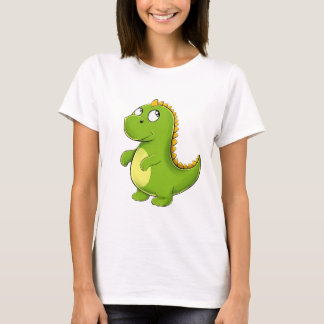 Fröhlicher Grüner Dino T-shirt