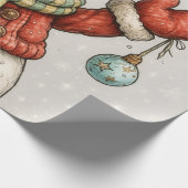 Fröhlicher Schneemann mit Weihnachtskugeln Cadeaupapier (Hoek)
