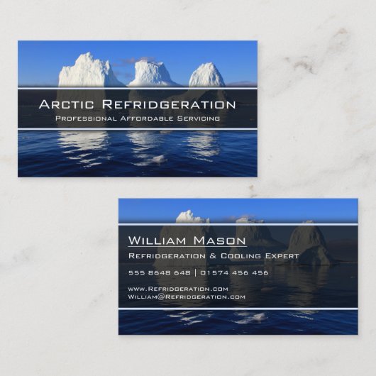 Froid, Glace, Climatisation - Carte de visite (Devant / Derrière)