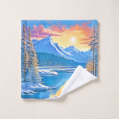 Froid Lake Sunset Art (Gant de toilette)