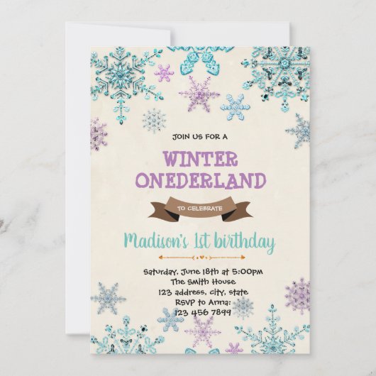 Froid Winter Wonderland invitation Anniversaire (Devant)
