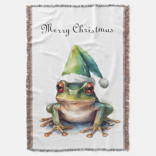 Frolic Christmas Frog, op maat Deken (Voorkant Verticaal)