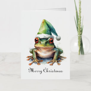 Frolic Christmas Frog, op maat Folie Feestdagenkaart