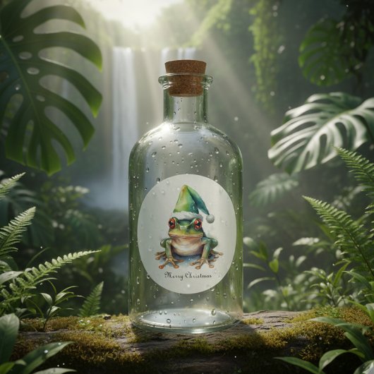 Frolic Christmas Frog, op maat Ronde Sticker