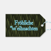 Froliche Weihnachten - Conifers Cadeaulabel (Voorkant (Horizontaal))