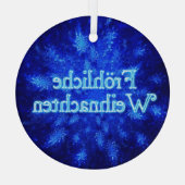 Froliche Weihnachten - Snowburst Glas Ornament (Achterkant)