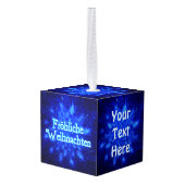 Froliche Weihnachten - Snowburst Kubus Ornament (Achter hoekig)