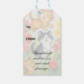 Frolicking Country Cats in de bloementuin Cadeaulabel (Achterkant)