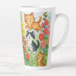 Frolicking Country Cats in de tuin Latte Mok