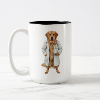 Frolijke Dokter Hond Koffiemok | Beste Medische Ca Tweekleurige Koffiemok