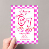 From 6 to 7 Meme Birthday Checkerboard Invitation (In situ (ordinateur de poche))