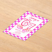 From 6 to 7 Meme Birthday Checkerboard Invitation (Poser)