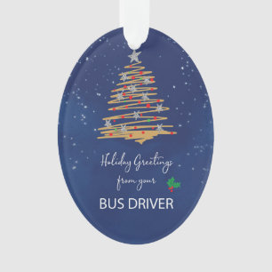 FROM Bus Driver Christmas Tree Nom personnalisable