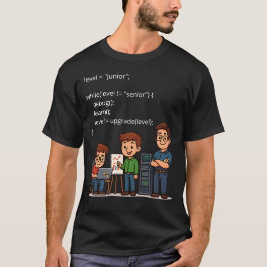 From Junior to Senior – Coding Evolution T-Shirt (Devant)