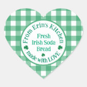 From NAME Kitchen with Love Irish Green Check Hart Sticker (Voorkant)