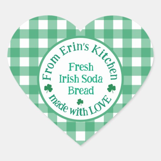 From NAME Kitchen with Love Irish Green Check Hart Sticker (Voorkant)