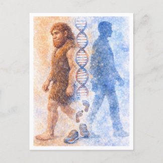 From Neanderthal to Modern Human Postcard Feestdagenkaart