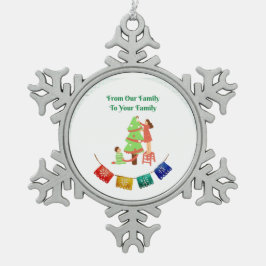 From Our Family to Your Family  Tin Sneeuwvlok Ornament