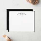 From the Desk Of | Classic Black and White Design Notitiekaartje (Voorkant / Achterkant in situ)