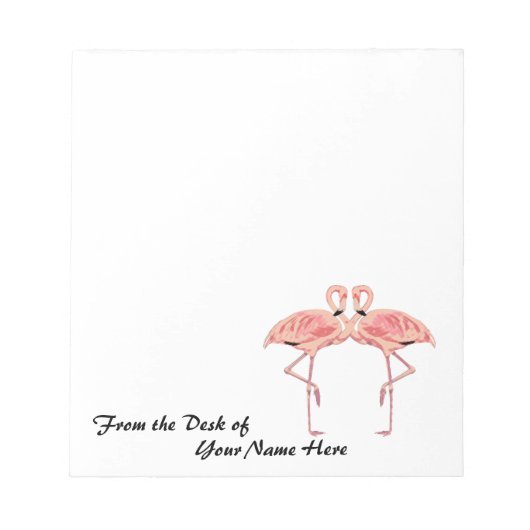 From the Desk of Personalized Pink Flamingos Notitieblok (Voorkant)