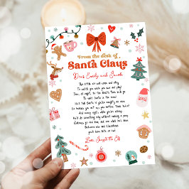 From the Desk of Santa Christmas Elf Letter Kaart
