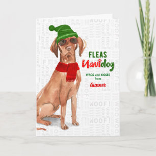 from the Dog Funny Hungarian Vizsla Christmas Feestdagen Kaart