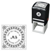 "From the library of" Monogram Library Bookplate Zelfinktende Stempel (In situ)