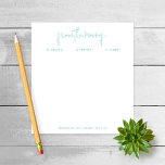 "From the Mom of" Note à l'école, Bloc-notes Turqu<br><div class="desc">Ces blocs-notes feront un cadeau parfait ou un ajout à votre bureau. Customisez le bloc-notes avec le nom de vos enfants et vos coordonnées en bas. Utilisez la fonction Personnaliser pour modifier la police ou la disposition du texte.</div>