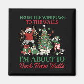 From The Windows To Deck These Halls Raccoon Xmas  Magneet (Voorkant)
