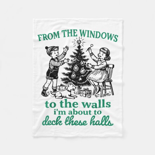 From The Windows To The Walls Funny Christmas Tree Fleece Deken (Voorkant)