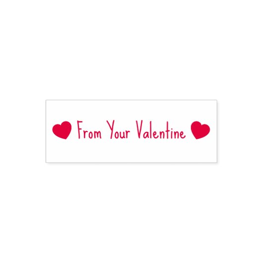From Your Valentine with 2 Hearts Text Template Zelfinktende Stempel (Design)
