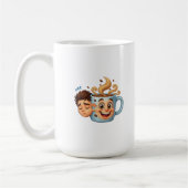 From Zzz to Zoom" T-Shirt - Coffee Mug Face  (Gauche)