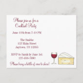 Fromage Brie Red Wine Cocktail Party Invitation (Dos)