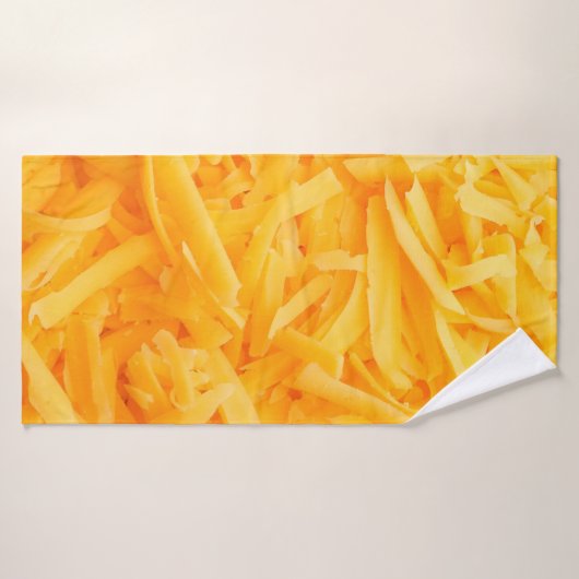 fromage cheddar râpé vue du haut (Serviette de bain)