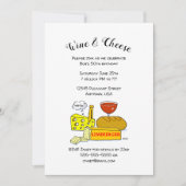 Fromage humoristique et vin Invitation de fête d'a (Devant)