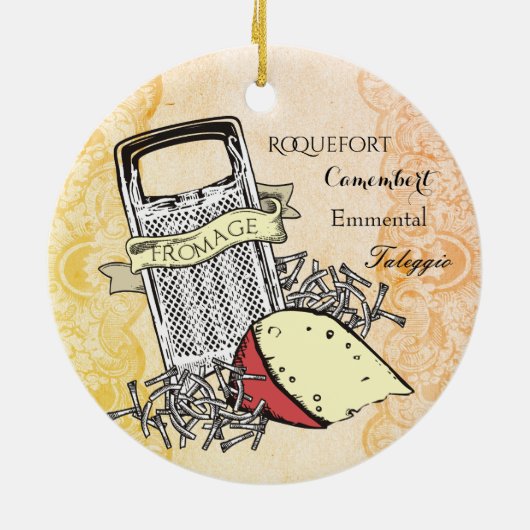 Fromage kaas rasp gourmet Kerst ornament (Achterkant)