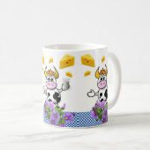 Fromage Plaid Bleu Vache Mug Floral (Devant droit)