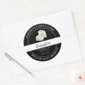 Fromage Raquefort frais de ferme Étiquette noir (Enveloppe)