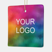 Front And Back Double Sided Print Business Logo Keramisch Ornament (Links)