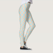 Front and back view of leggings with a blue, white (Droite)